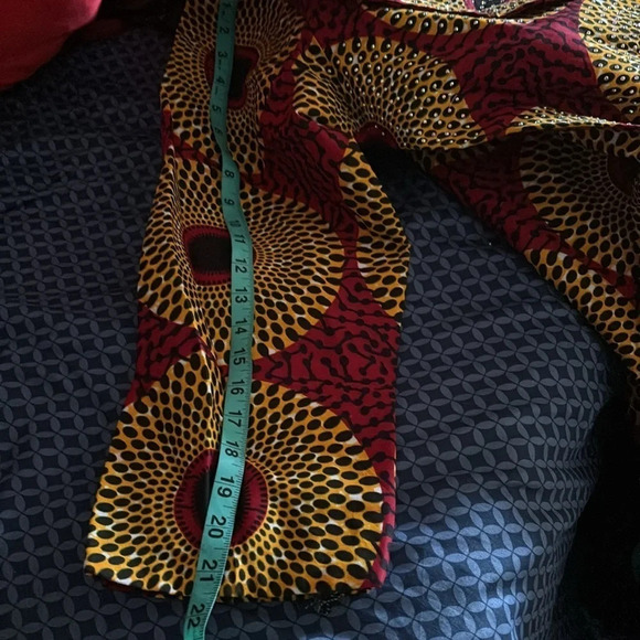 Kweenzyafrik Luxury  Ankara patterned studded cape open jacket Sz L - Picture 12 of 16